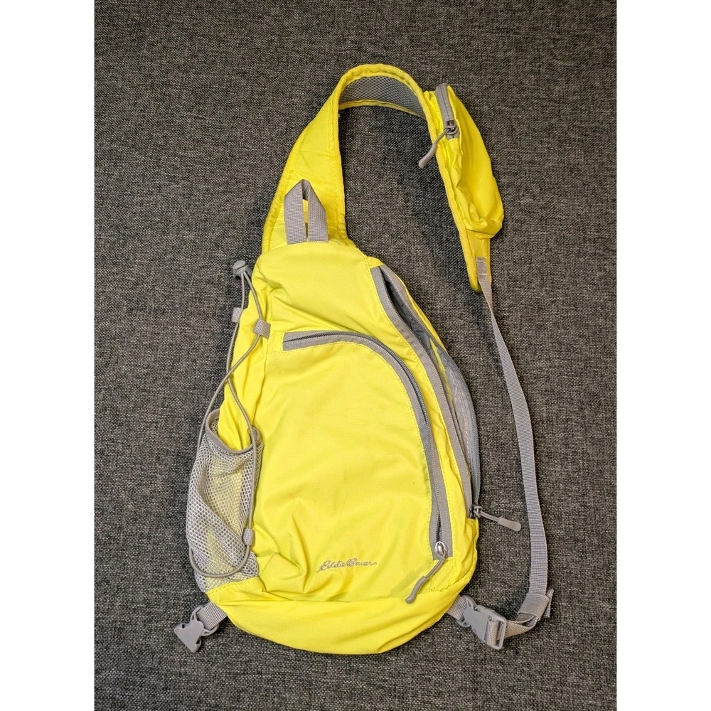 Eddie Bauer Ripstop Sling Pack Bag Yellow Crossbody Active Easy Access Zip